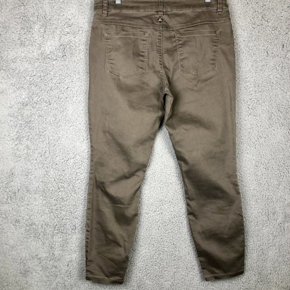PRANA Women's Brown Organic Cotton Skinny Leg Denim Jeans Size 12/31  INSEAM 27”